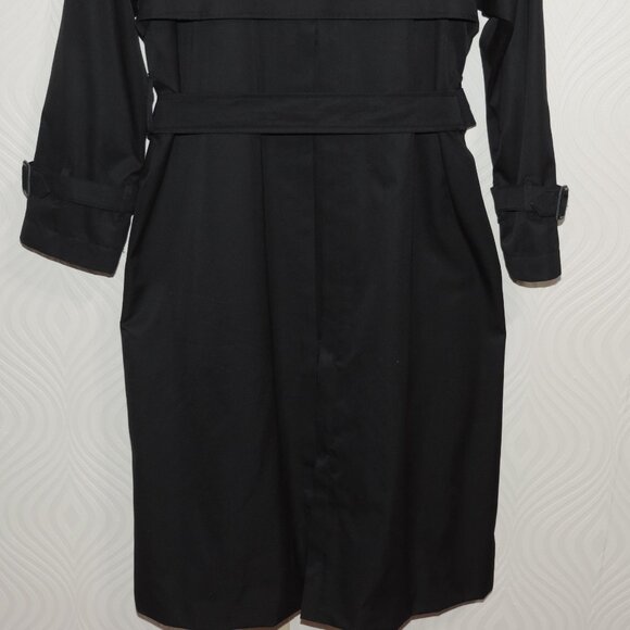 BURBERRY sz 10 Womens Black Blaydon Trench Single Breast w/ Wool Liner & Collar - Picture 8 of 16